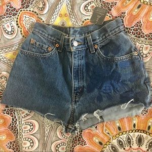 Levi’s High Waisted Embroidered Shorts